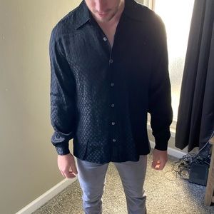 Versace Mens Black Dress Shirt